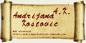 Andrijana Kostović vizit kartica
